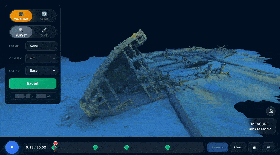 Adding keyframes to the timeline