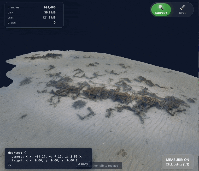 Measurement and VR dive mode